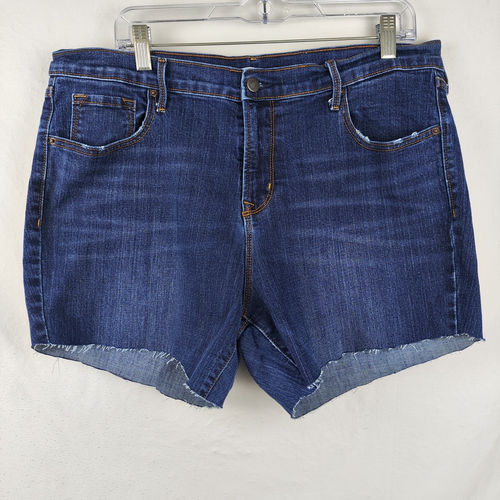 Old Navy Denim Shorts Womens 16 Blue Cutoff Curvy Raw Hem Stretch Casual Summer